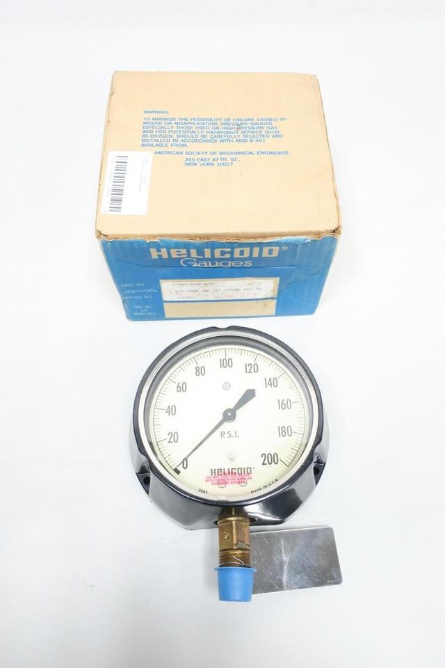 HELICOID F1B2F5A0F0000 PRESSURE GAUGE 4-1/2IN 0-200PSI 1/2IN NPT