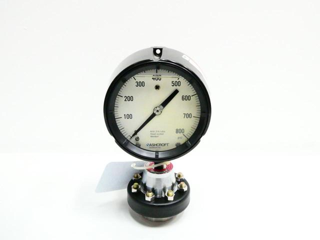 ASHCROFT 100 4.5IN 1/4IN 0-800PSI NPT PRESSURE GAUGE