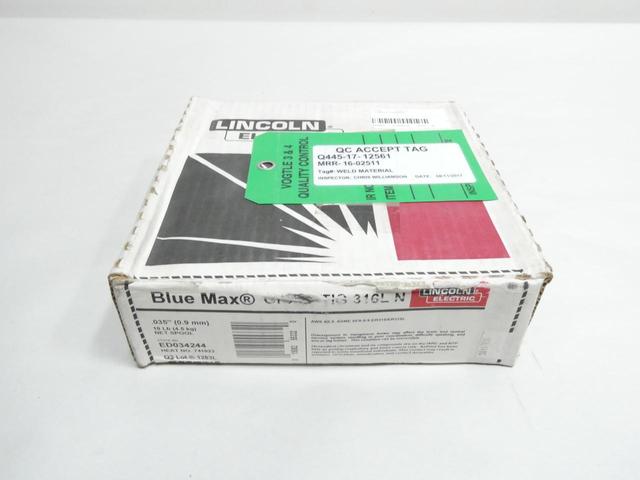 LINCOLN ED034244 BLUE MAX ORBITAL TIG 316L N WELDING WIRE 0.035IN 10LB