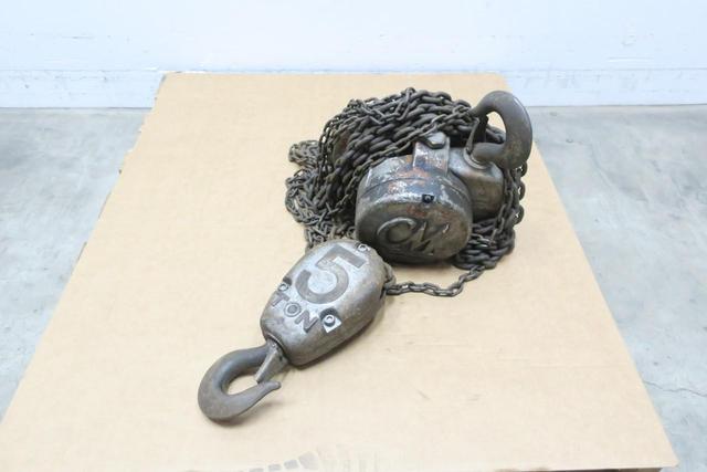 CM COLUMBUS MCKINNON MODEL M CYCLONE MANUAL CHAIN HOIST 5TON