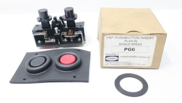 HUBBELL PG6 SINGLE SPEED PUSHBUTTON INSERT 120/240/480V-AC 125/250V-DC