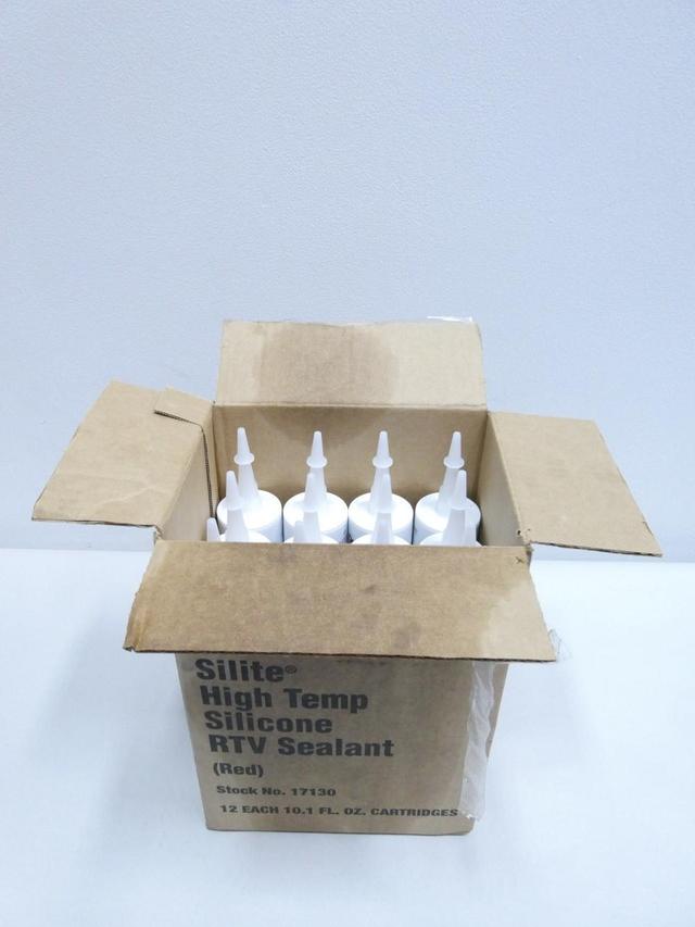 BOX OF 12 NEW DEVCON 17130 SILITE HIGH TEMP SILICONE RED RTV SEALANT