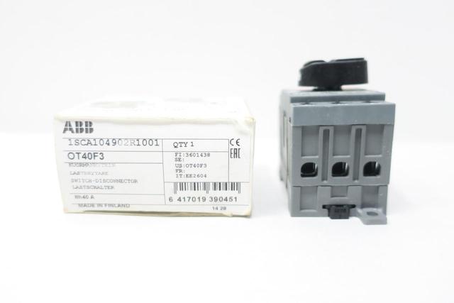 ABB 1SCA104902R1001 OT40F3 NON-FUSIBLE DISCONNECT SWITCH 3P 40A AMP 600V-AC