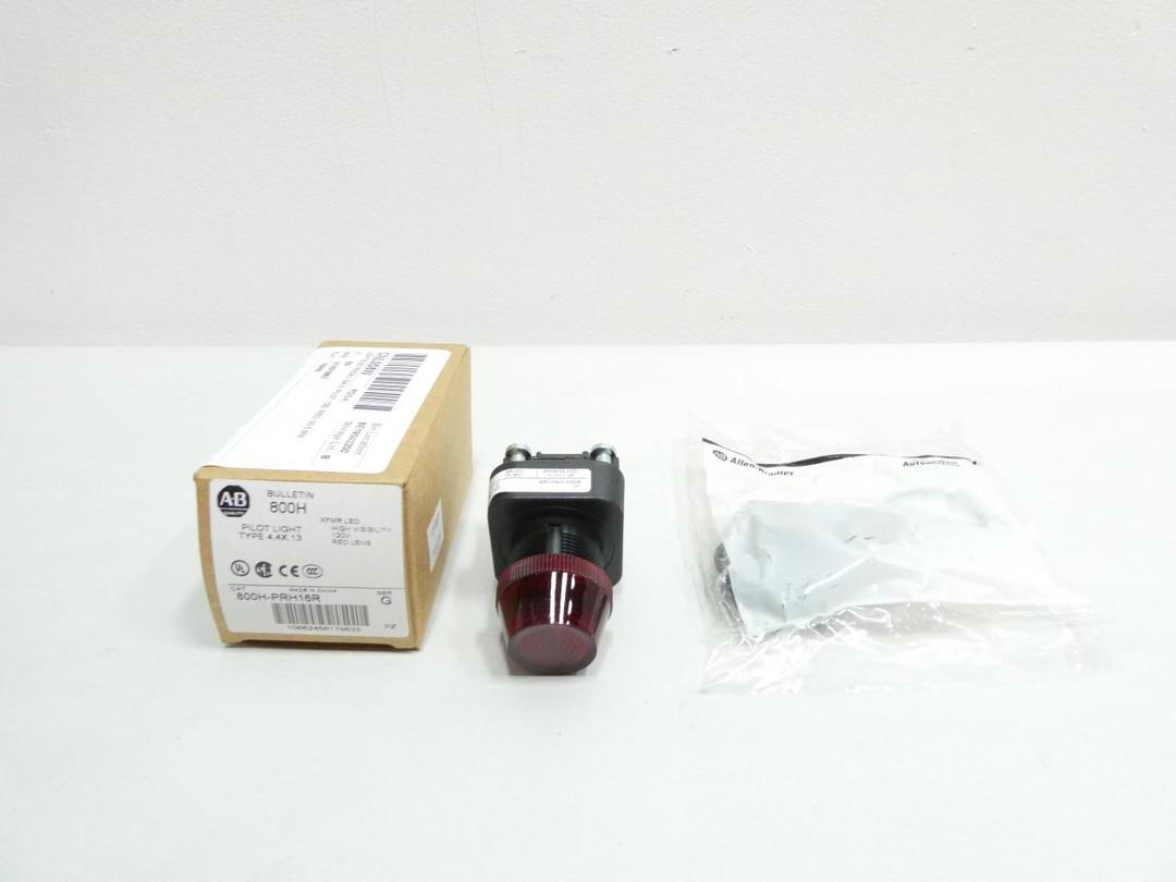 ALLEN BRADLEY 800H-PRH16R RED PILOT LIGHT 120V-AC