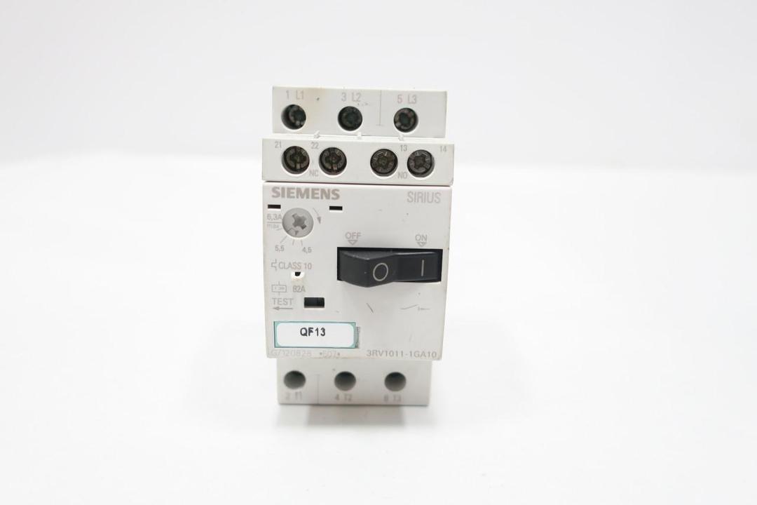 SIEMENS 3RV1011-1GA10 MANUAL STARTER 4.5-6.3A AMP 5HP