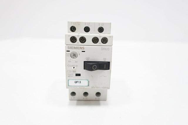 SIEMENS 3RV1011-1GA10 MANUAL STARTER 4.5-6.3A AMP 5HP