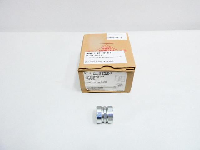 BOX OF 20 AMERICAN FITTINGS CORP EC762US EMT COMRESSION COUPLING 1IN
