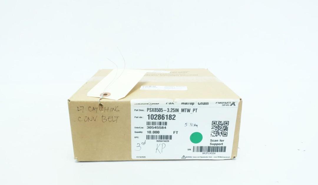 REXNORD 10286182 MATTOP PSX8505 .75IN X 3.25IN X 10FT CONVEYOR CHAIN