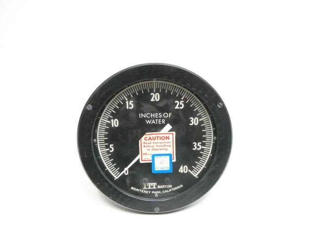 ITT 227-105752 PRESSURE GAUGE 1/4IN NPT 0-40IN-H2O 6IN