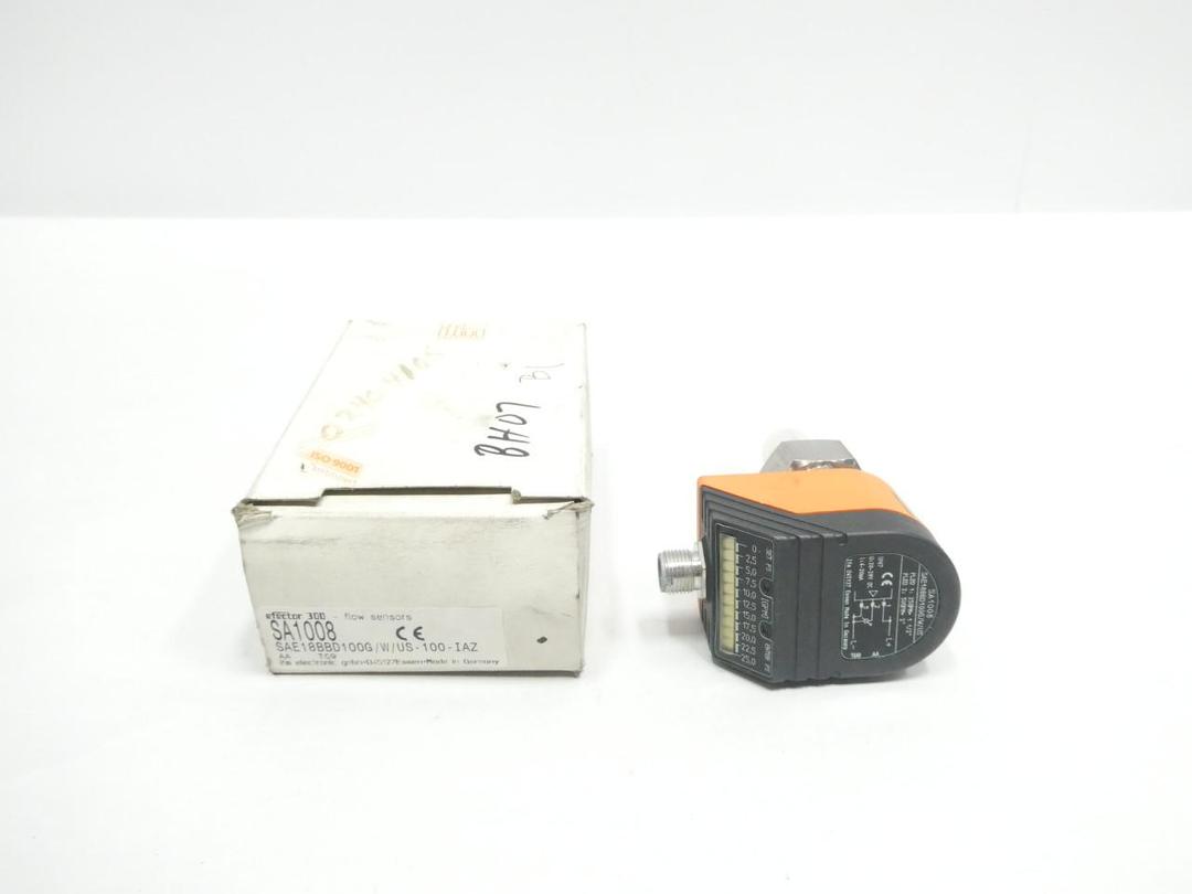 IFM EFECTOR SA1008 SAE18BBD100G/W/US-100-IAZ FLOW SENSOR 20-28V-DC