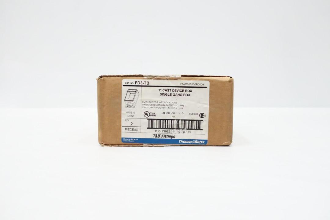 BOX OF 2 THOMAS & BETTS FD3-TB 1IN CAST DEVICE BOX