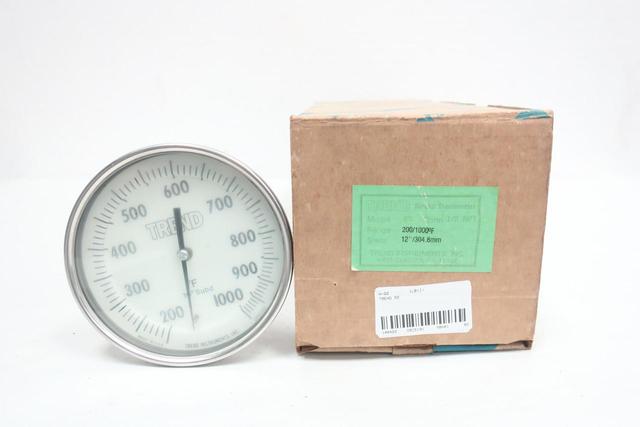 TREND 52 BIMETAL THERMOMETER 5IN 12IN 200-1000F 1/2IN NPT