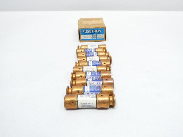 BOX OF 10 COOPER BUSSMANN FUSETRON FRN-R-1/2 CLASS RK5 FUSE 1/2A 250V-AC
