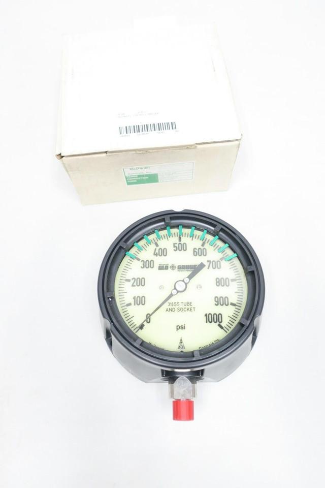 MCDANIEL CONTROLS MPB/SAKG AB21031 PRESSURE GAUGE 4-1/2IN 0-1000PSI 1/4IN NPT
