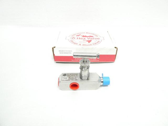 HEX VALVE HG481U3131412 STAINLESS NEEDLE VALVE 6980PSI 1/2IN NPT