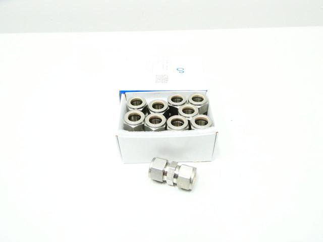 BOX OF 10 SWAGELOK SS-1010-6 STAINLESS PIPE UNION 5/8IN TUBE