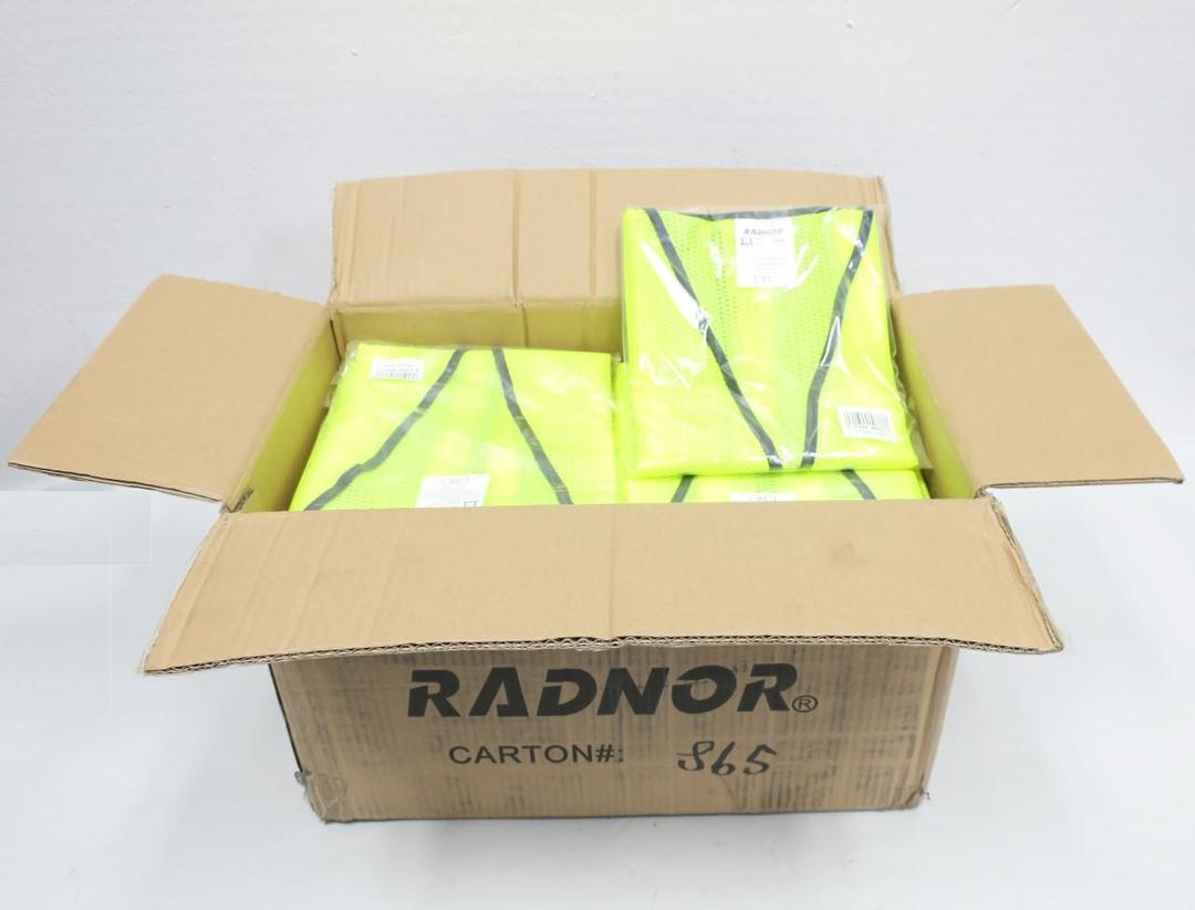 CASE OF 50 RADNOR 64055921 SMALL/MEDIUM HI-VIZ YELLOW POLYESTER MESH VEST