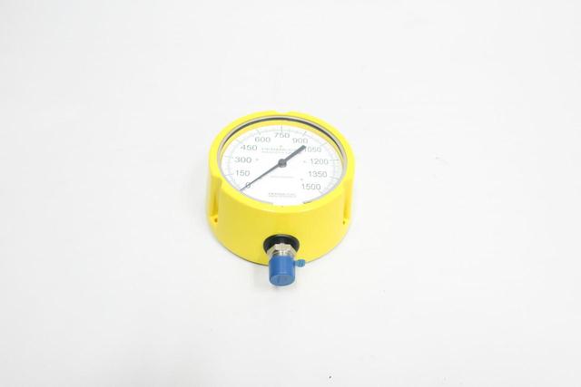 PERMA-CAL 121TID12Y23-V PRESSURE GAUGE 4-1/2IN 0-1500PSI 1/2IN NPT