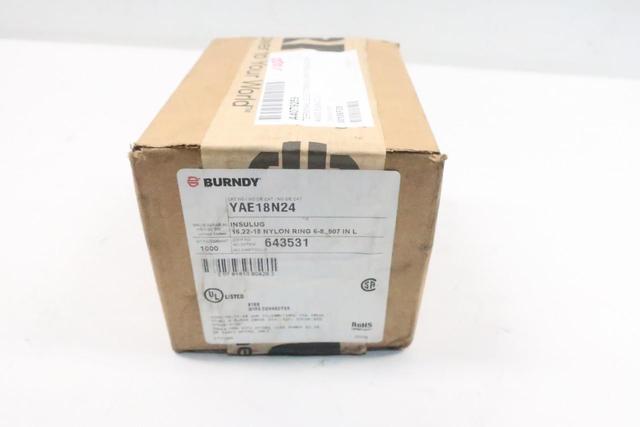 BOX OF 1000 BURNDY YAE18N24 INSULUG 1622-18 NYLON RING 6-8 0.907IN