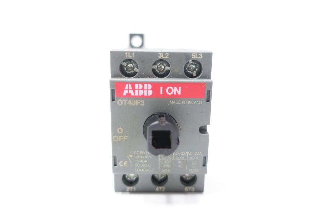 ABB OT40F3 NON-FUSIBLE DISCONNECT SWITCH 3P 40A AMP 600V-AC
