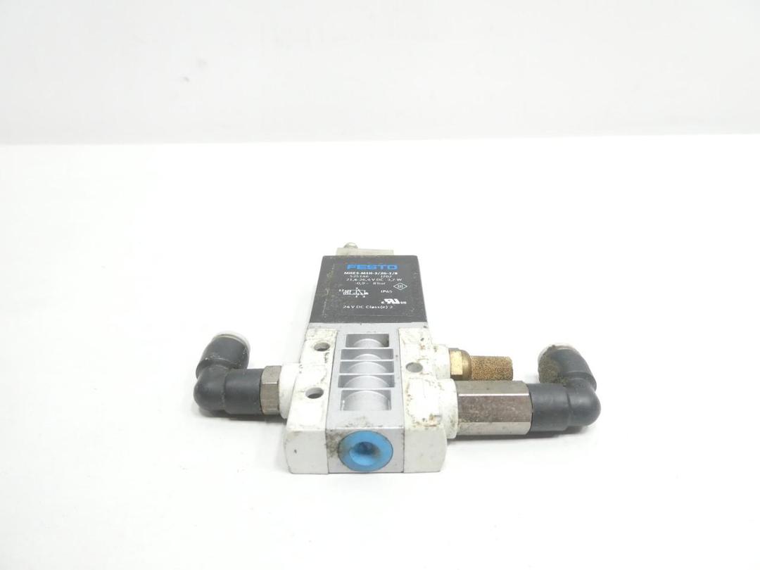 FESTO MHE3-M1H-3/2G-1/8 PNEUMATIC SOLENOID VALVE 21.6-26.4V-DC 8BAR 1/8IN NPT