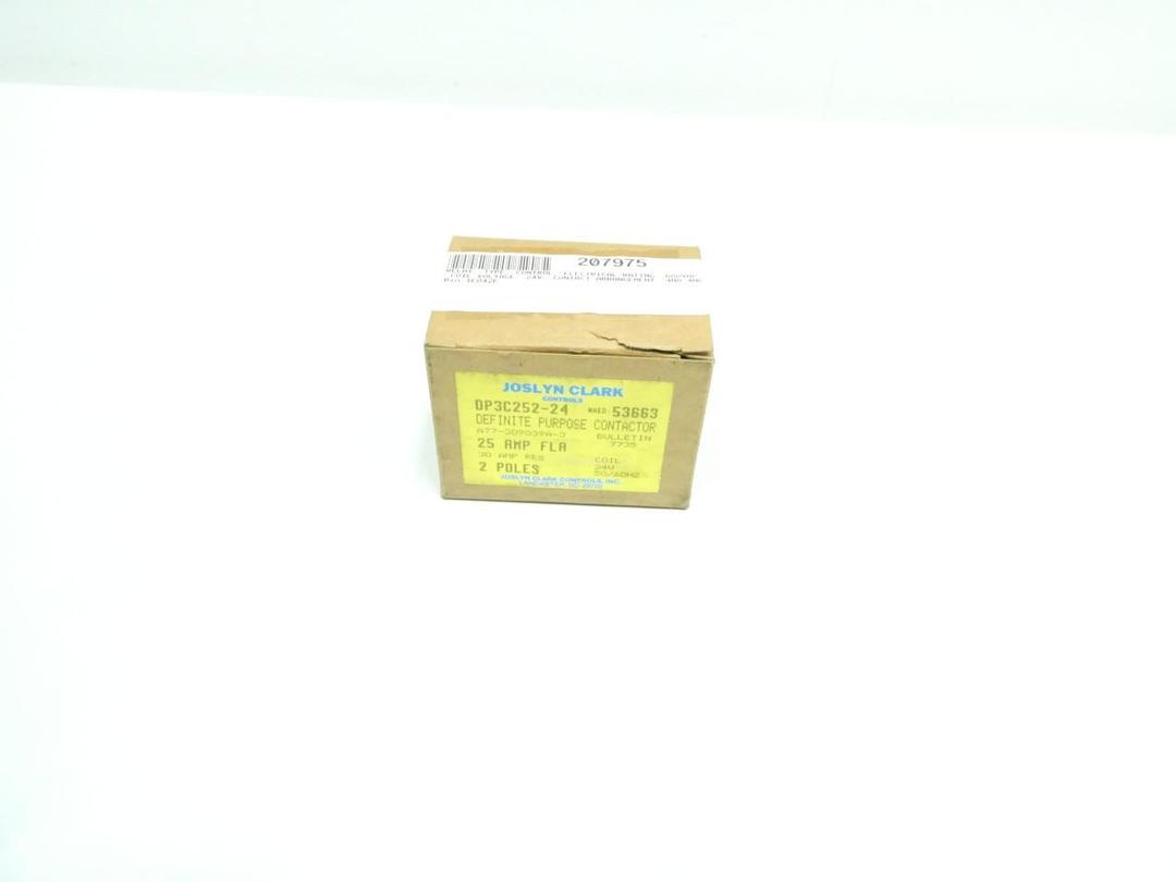 JOSLYN CLARK DP3C252-24 CONTACTOR 24V-DC 30A AMP