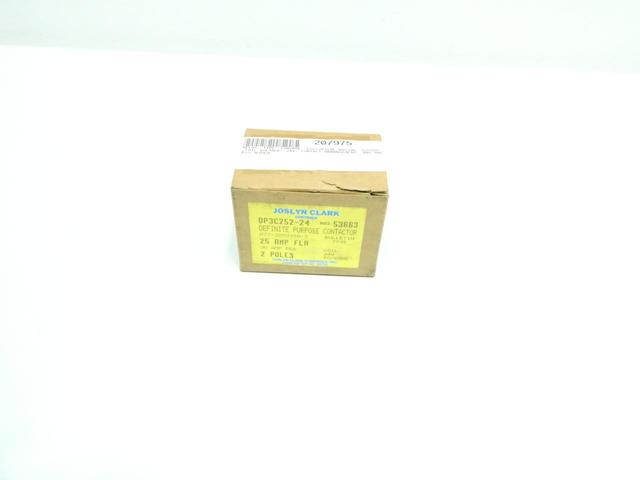 JOSLYN CLARK DP3C252-24 CONTACTOR 24V-DC 30A AMP
