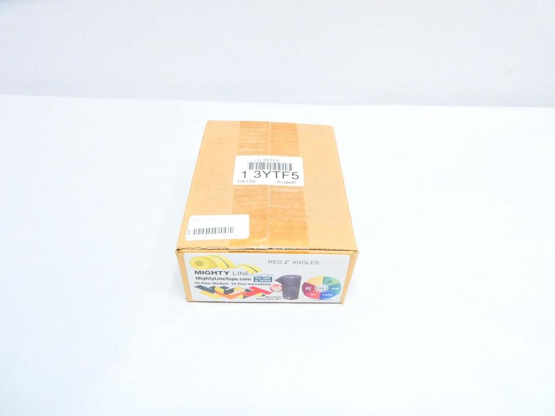 PACK OF 100 MIGHTY LINE 3YTF5 FLOOR TAPE 2IN RED ANGLES