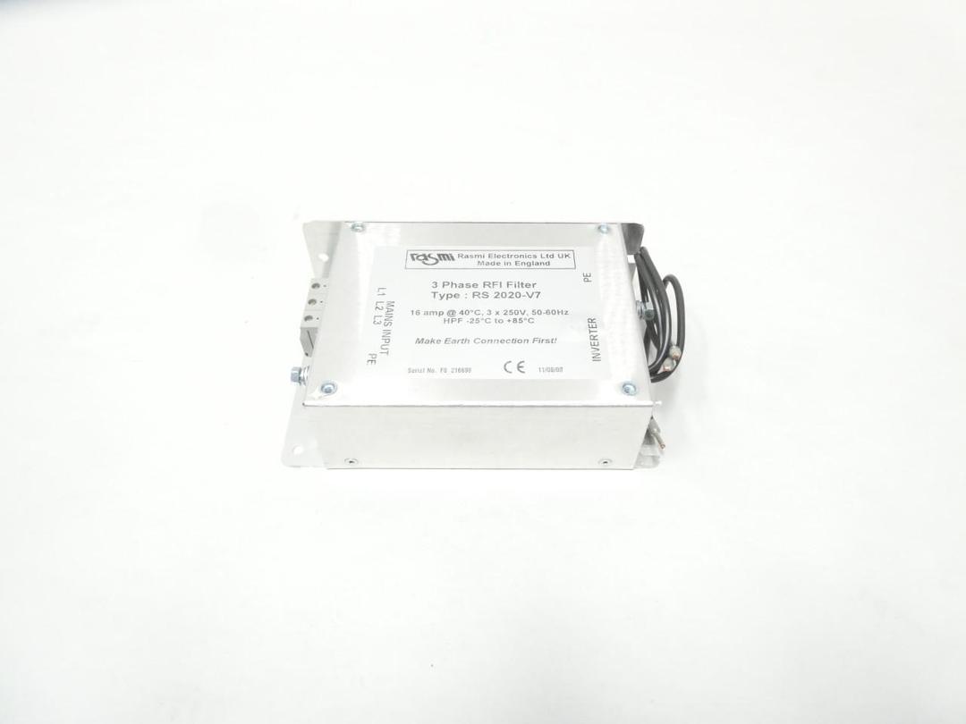 RASMI RS 2020-V7 3 PHASE RFI FILTER 16A AMP 250V-AC