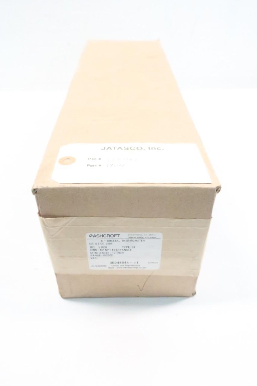 ASHCROFT 50 EI 60 E 120 0/250F BIMETAL THERMOMETER 5IN 12IN 0-250F 1/2IN NPT