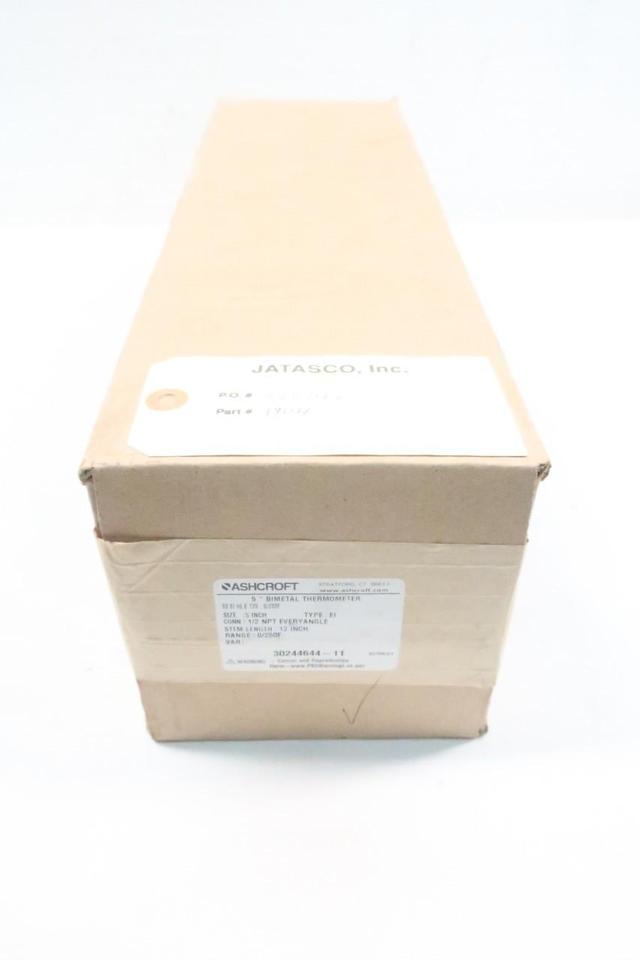 ASHCROFT 50 EI 60 E 120 0/250F BIMETAL THERMOMETER 5IN 12IN 0-250F 1/2IN NPT
