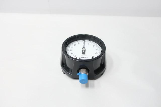 USG 1981 PRESSURE GAUGE 0-15PSI 4-1/2IN 1/2IN NPT 0-30IN-HG