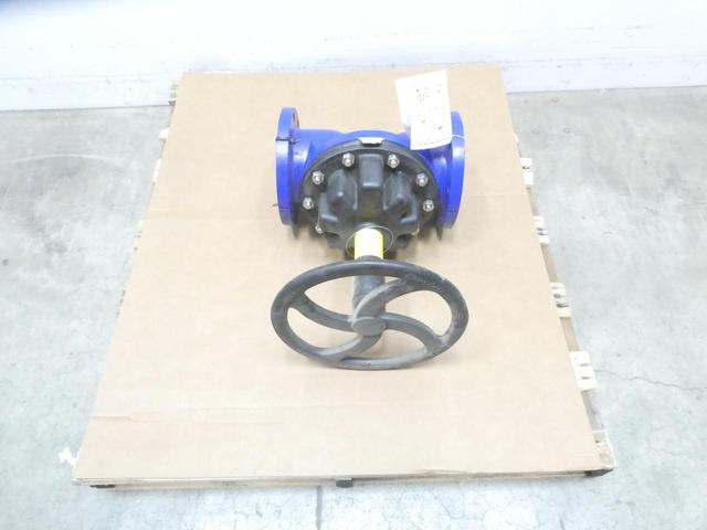 SAUNDERS 150-3448-A-11R-D1 MANUAL STEEL FLANGED DIAPHRAGM VALVE 6IN