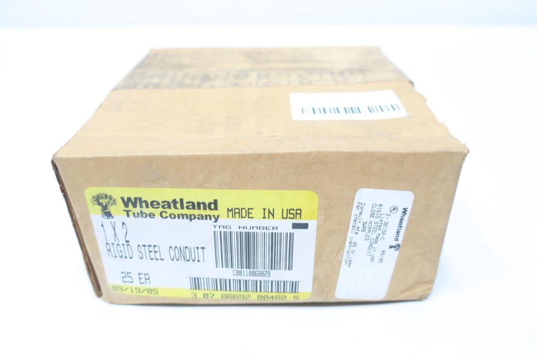 BOX OF 25 WHEATLAND E-32152-C RIGID STEEL CONDUIT FITTING NIPPLE 1X2IN