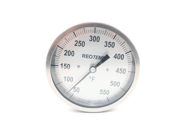 REOTEMP JJ120XF69 BIMETAL THERMOMETER 5IN 12IN 50-550F