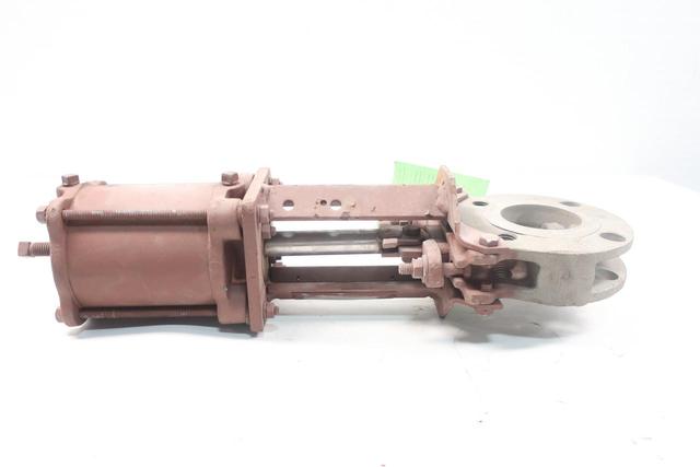 DEZURIK CV-3-397/SOV-3-397 PNEUMATIC STAINLESS FLANGED KNIFE GATE VALVE 2-1/2IN