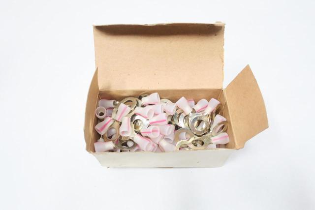 BOX OF 100 AMP 53945-1 PLASTI-GRIP SIZE 8 RING CONNECTOR