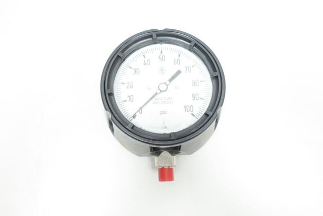 MCDANIEL CONTROLS MPB/SAD AB40826 PRESSURE GAUGE 4-1/2IN 0-100PSI 1/4IN NPT