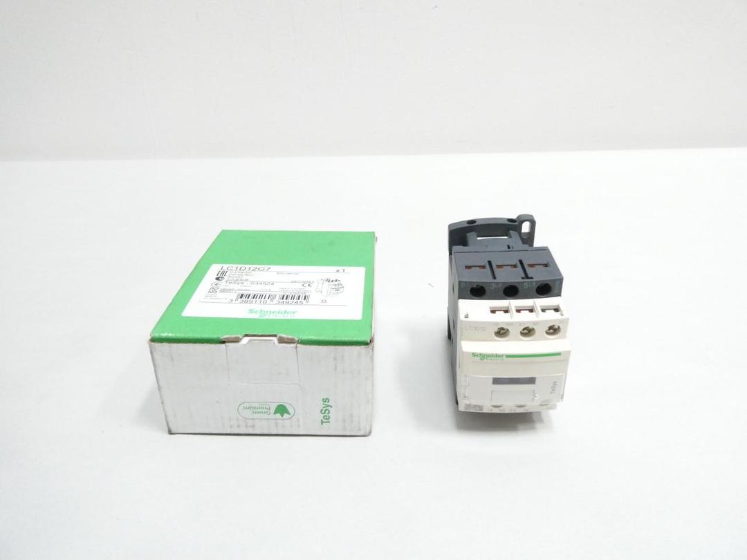 SCHNEIDER LC1D12G7 AC CONTACTOR 120V-AC 25A AMP 7-1/2HP