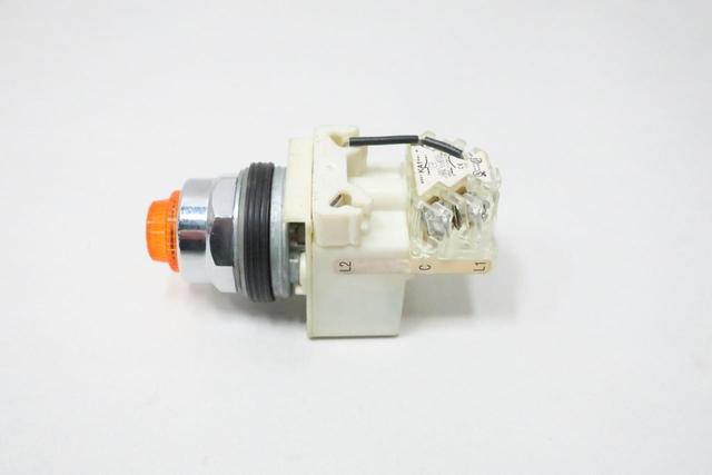 SCHNEIDER 9001 KM1 ILLUMINATED AMBER PUSHBUTTON 110-120V-AC