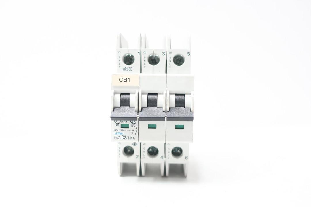 EATON FAZ-C2/3-NA MINIATURE CIRCUIT BREAKER 3P 2A AMP 277V-AC