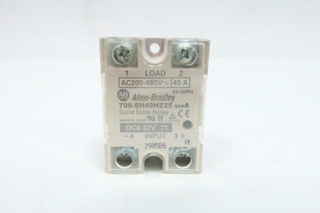 ALLEN BRADLEY 700-SH40HZ25 SOLID STATE RELAY 4-32V-DC 40A AMP 200-480V-AC