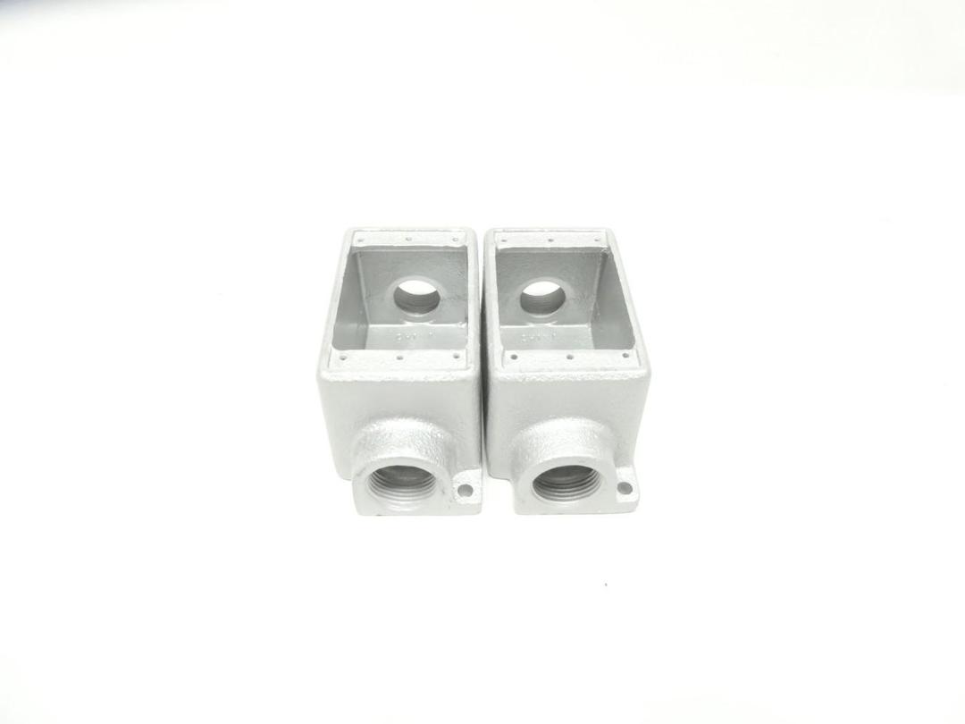 SET OF 2 THOMAS & BETTS FDC3-TB IRON CAST DEVICE BOX 1IN