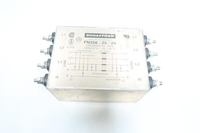 SCHAFFNER FN356-25-24 250/440V-AC LINE FILTER