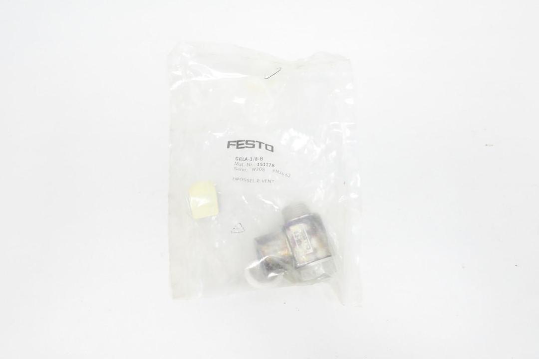 FESTO GRLA-3/8-B PNEUMATIC FLOW CONTROL VALVE 3/8IN NPT