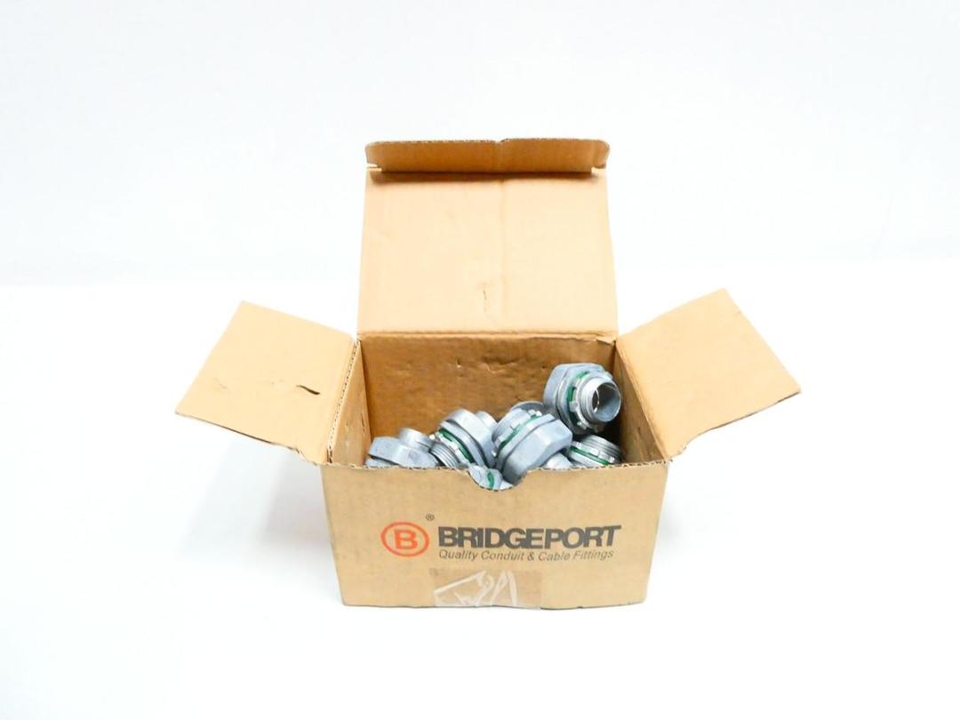 BOX OF 10 BRIDGEPORT FITTINGS 431-LT2 LIQUID TIGHT CONNECTOR 3/4IN