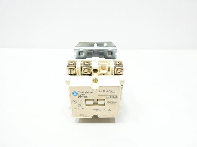 WESTINGHOUSE A201KABA SIZE 00 AC CONTACTOR 120V-AC 9A AMP 1HP