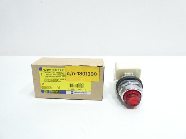 SQUARE D 9001KT38LRR31 PUSH-TO-TEST RED PILOT LIGHT 120V-AC/DC
