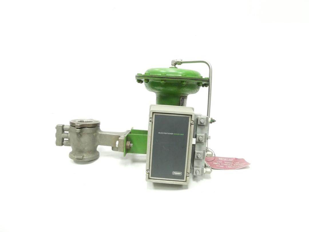 FISHER V100 1052 3610J VEE-BALL PNEUMATIC STAINLESS WAFER CONTROL VALVE 2IN