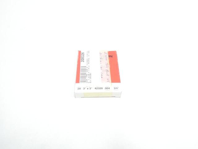 PRECISION 42320 BOX OF 20 SHIM 3IN X 3IN .004 3/4IN